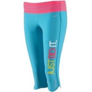 Nike Blue and Pink Athletic Capri Leggings Size XS